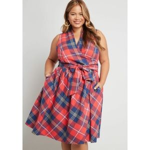 Plaid Fit and Flair Dress